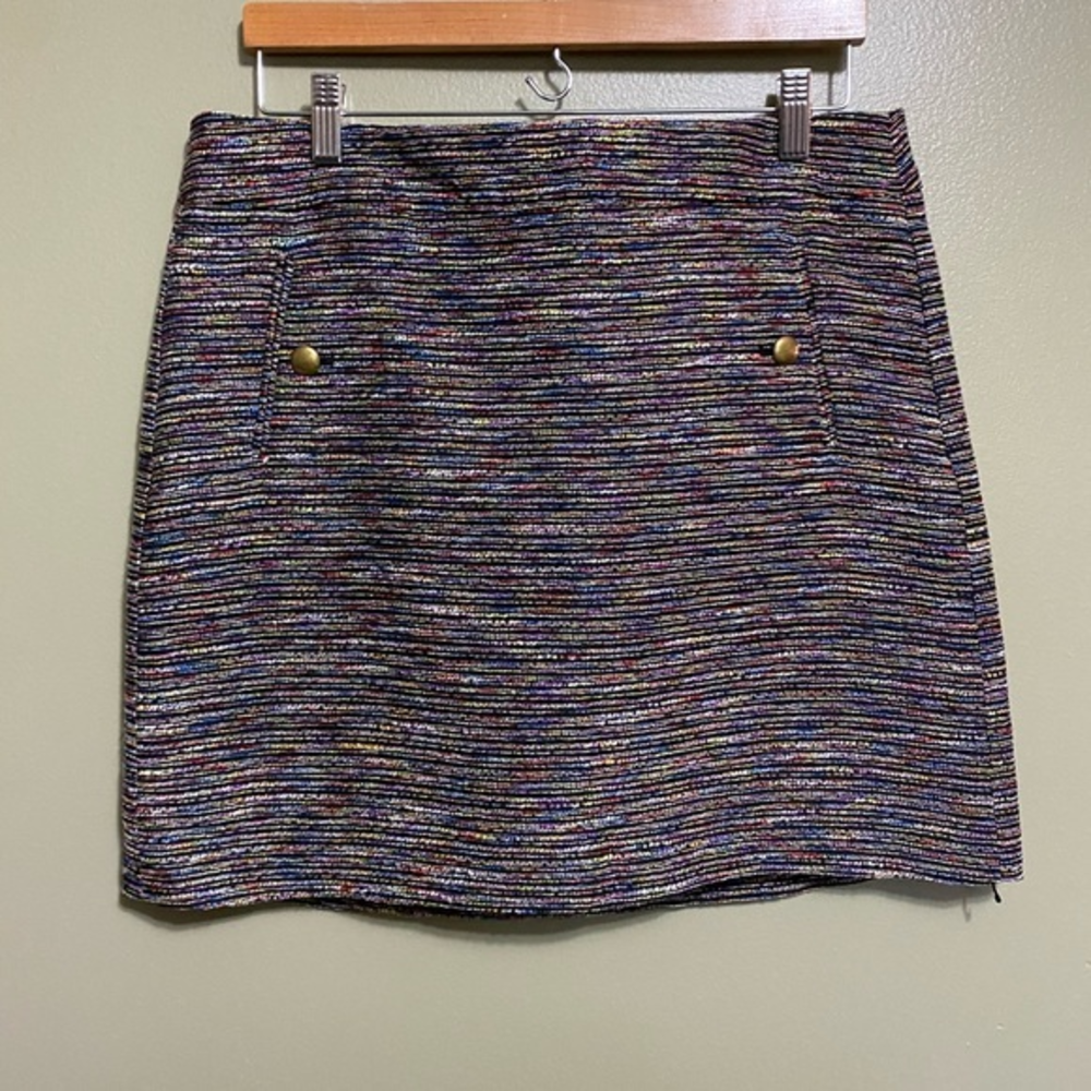 Colorful Two Pocket Mini Skirt from Loft, Size 10